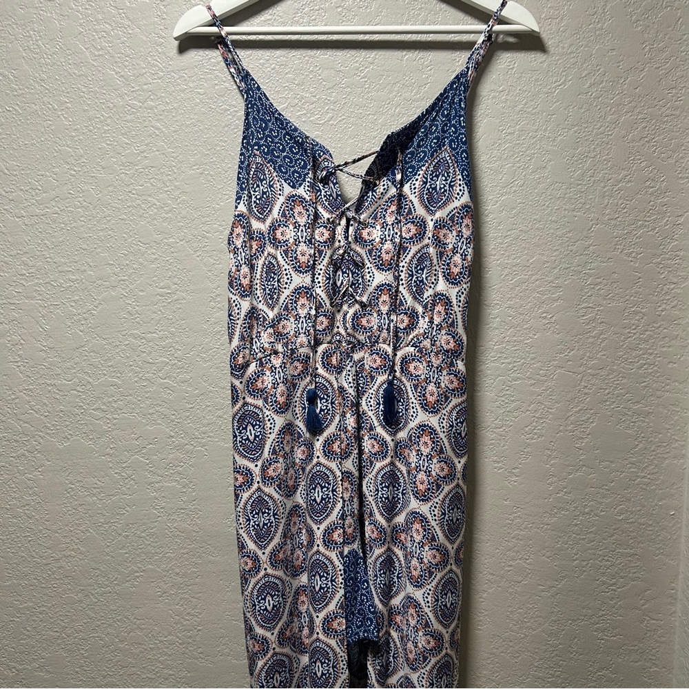 Rue21 High Low Dress Blue Orange White - L